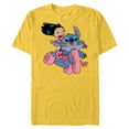 thumbnail image 1 of Disney Lilo & Stitch Bike Adventure - Short Sleeve Blended T-Shirt for Adults -Customized-Yellow, 1 of 5
