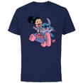 thumbnail image 1 of Disney Lilo & Stitch Bike Adventure - Short Sleeve Cotton T-Shirt for Adults -Customized-Navy, 1 of 5
