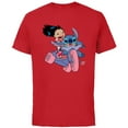 thumbnail image 1 of Disney Lilo & Stitch Bike Adventure - Short Sleeve Cotton T-Shirt for Adults -Customized-Red, 1 of 5