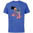 thumbnail image 1 of Disney Lilo & Stitch Bike Adventure - Short Sleeve Cotton T-Shirt for Adults -Customized-Royal Heather, 1 of 5