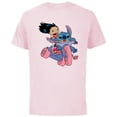 thumbnail image 1 of Disney Lilo & Stitch Bike Adventure - Short Sleeve Cotton T-Shirt for Adults -Customized-Soft Pink, 1 of 5