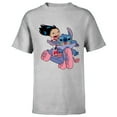 thumbnail image 1 of Disney Lilo & Stitch Bike Adventure - Short Sleeve T-Shirt for Kids -Customized-Athletic Heather, 1 of 5