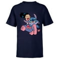 thumbnail image 1 of Disney Lilo & Stitch Bike Adventure - Short Sleeve T-Shirt for Kids -Customized-Navy, 1 of 5