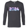 thumbnail image 1 of Disney Lilo & Stitch Bursting Through Happy New Year 2024 - Long Sleeve T-Shirt for Men - Customized-Charcoal Heather, 1 of 5
