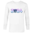 thumbnail image 1 of Disney Lilo & Stitch Bursting Through Happy New Year 2024 - Long Sleeve T-Shirt for Men - Customized-White, 1 of 5
