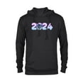 thumbnail image 1 of Disney Lilo & Stitch Bursting Through Happy New Year 2024 - Pullover Hoodie for Adults - Customized-Black, 1 of 5