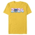 thumbnail image 1 of Disney Lilo & Stitch Bursting Through Happy New Year 2024 - Short Sleeve Blended T-Shirt for Adults - Customized-Yellow, 1 of 5