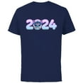 thumbnail image 1 of Disney Lilo & Stitch Bursting Through Happy New Year 2024 - Short Sleeve Cotton T-Shirt for Adults - Customized-Navy, 1 of 5