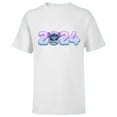 thumbnail image 1 of Disney Lilo & Stitch Bursting Through Happy New Year 2024 - Short Sleeve T-Shirt for Kids - Customized-White, 1 of 5