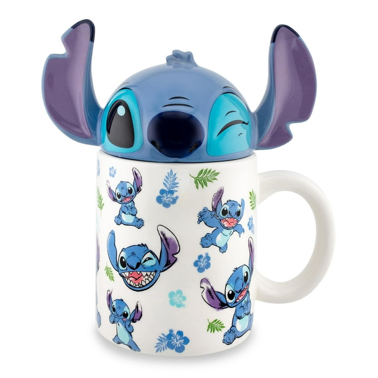 Disney Lilo & Stitch Ceramic Mug With Sculpted Topper | Holds 18 Ounces