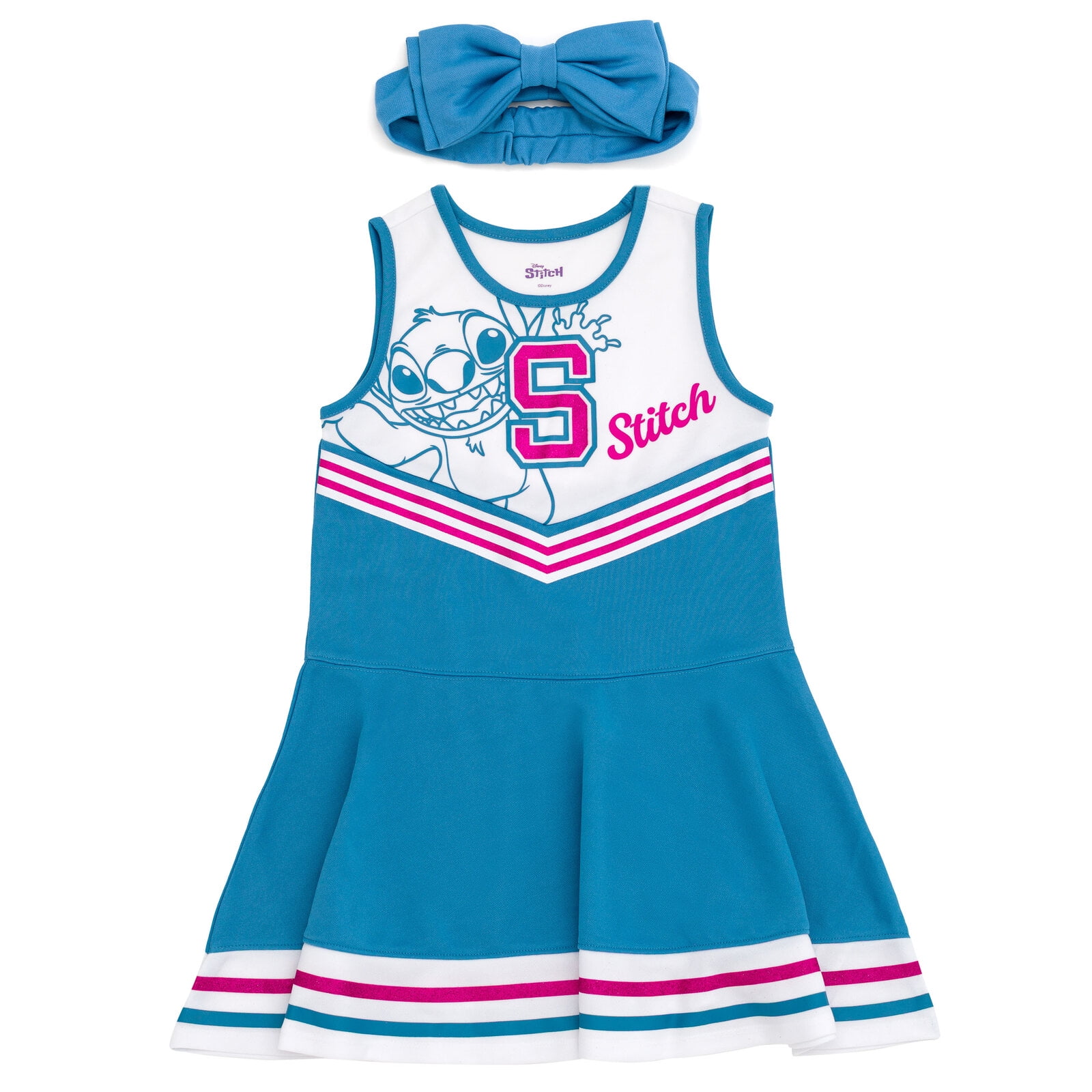 Disney Lilo & Stitch Cheerleader Dress and Bow Outfit Set Toddler to Big Kid