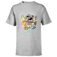 thumbnail image 1 of Disney Lilo & Stitch Chilled Vibes Summer Beach Distressed - Short Sleeve T-Shirt for Kids - Customized-Athletic Heather, 1 of 5