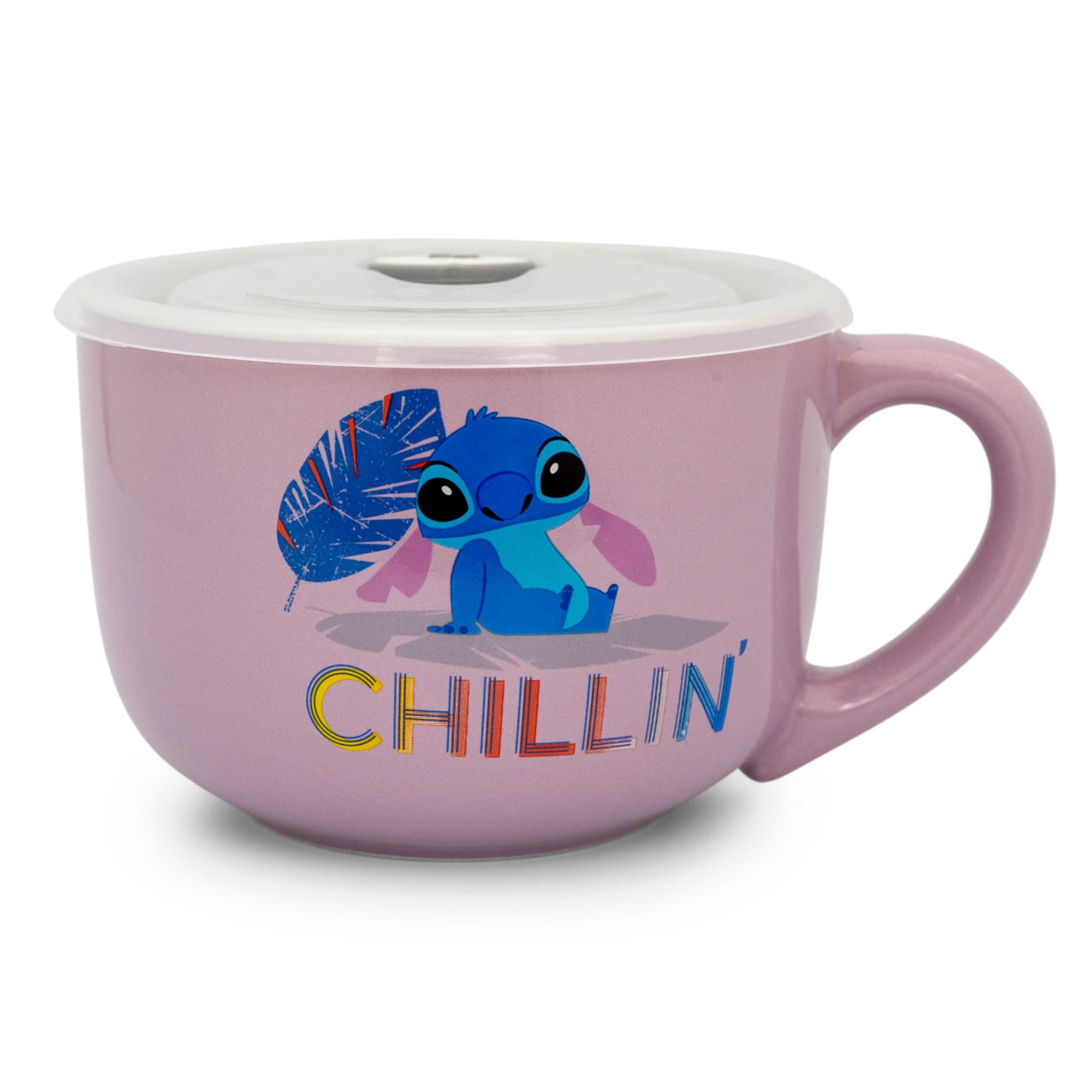 Disney Lilo and Stitch Ceramic Travel Size Soup Mug with Pressure Release  Lid in 2023