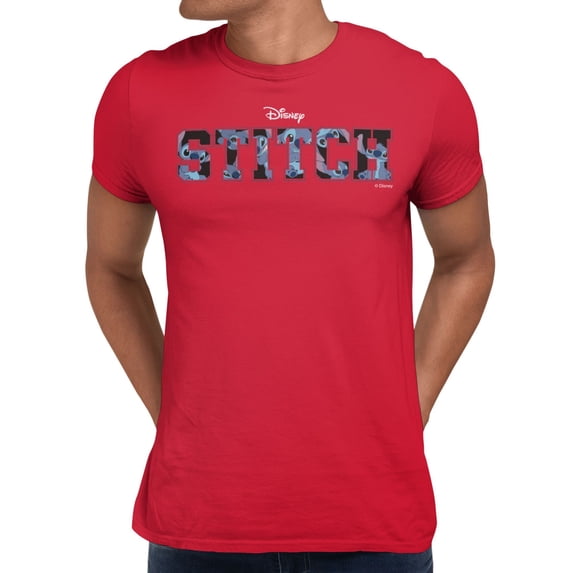 Disney Lilo & Stitch Classic Logo Mens T-Shirt (Red, S-XXXL)