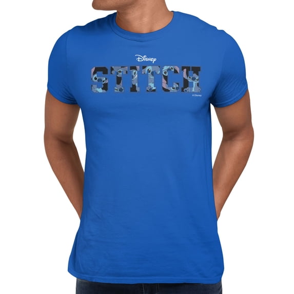 Disney Lilo & Stitch Classic Logo Mens T-Shirt (Royal, S-XXXL)