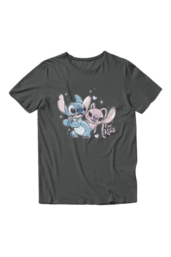 Lilo & Stitch Couple Things Sketch Men's T Shirt (Charcoal, S-XXXL)