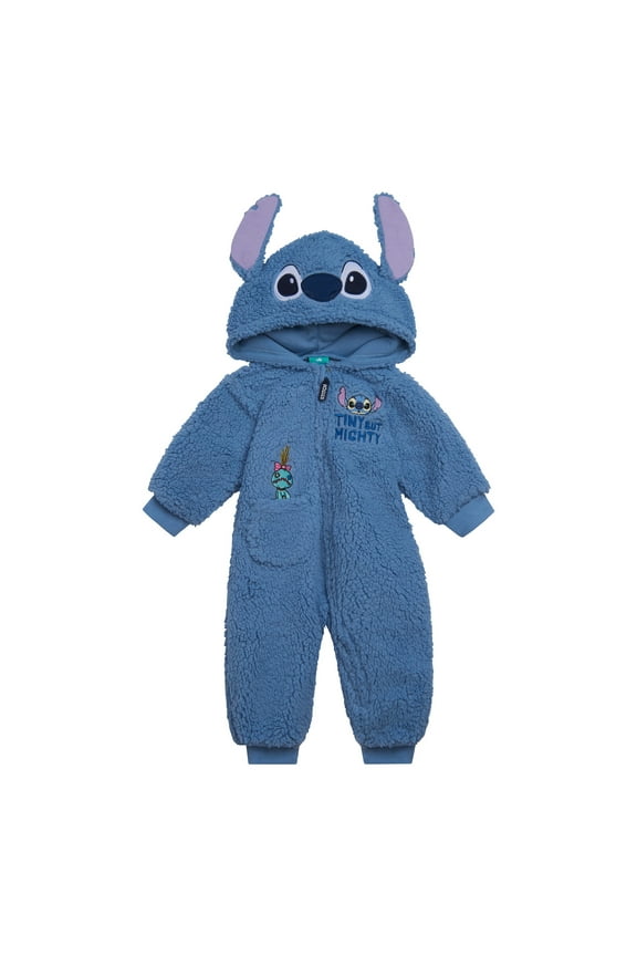 Disney Lilo & Stitch Cozy Sherpa Zip Up Cosplay Coverall Newborn to Infant