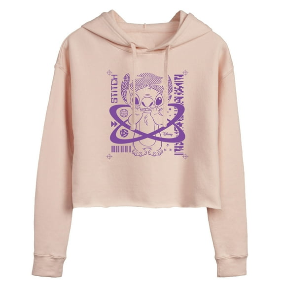 Disney - Lilo & Stitch - Crop Marks Stitch - Juniors Cropped Pullover Hoodie