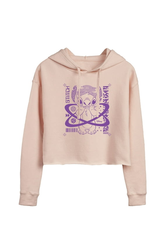 - Lilo & Stitch - Crop Marks Stitch - Juniors Cropped Pullover Hoodie
