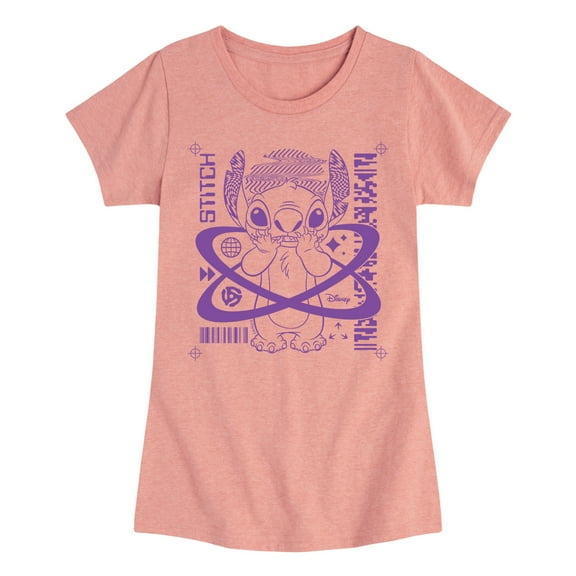 Disney - Lilo & Stitch - Crop Marks Stitch - Toddler & Youth Girls Short Sleeve Graphic T-Shirt