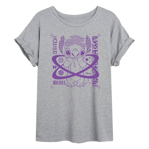 Disney - Lilo & Stitch - Crop Marks Stitch - Women's Oversized T-Shirt