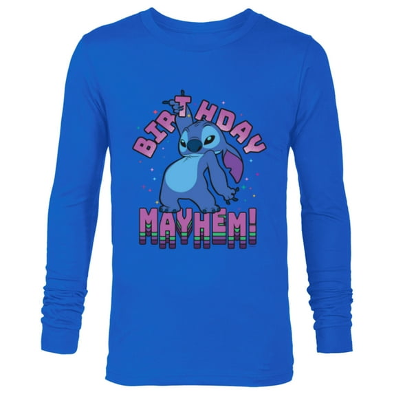 Disney Lilo & Stitch Disco Dance Birthday Mayhem! - Long Sleeve T-Shirt for Men - Customized-Navy