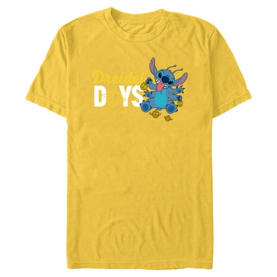Disney Lilo & Stitch Dreidel Days - Short Sleeve Blended T-Shirt for Adults - Customized-Yellow