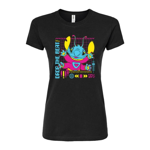 Disney - Lilo & Stitch - Drop The Beat - Juniors Fitted Graphic T-Shirt