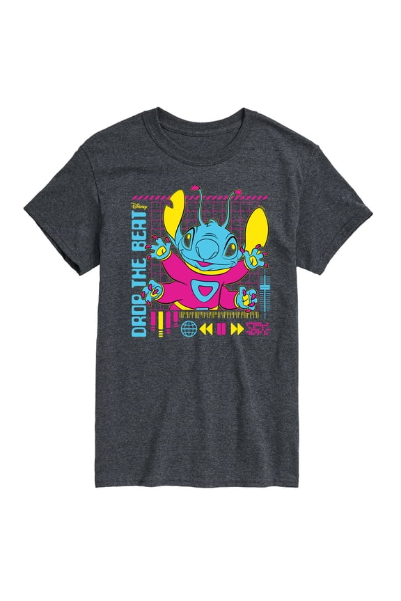 - Lilo & Stitch - Drop The Beat - Men's Short Sleeve Graphic T-Shirt