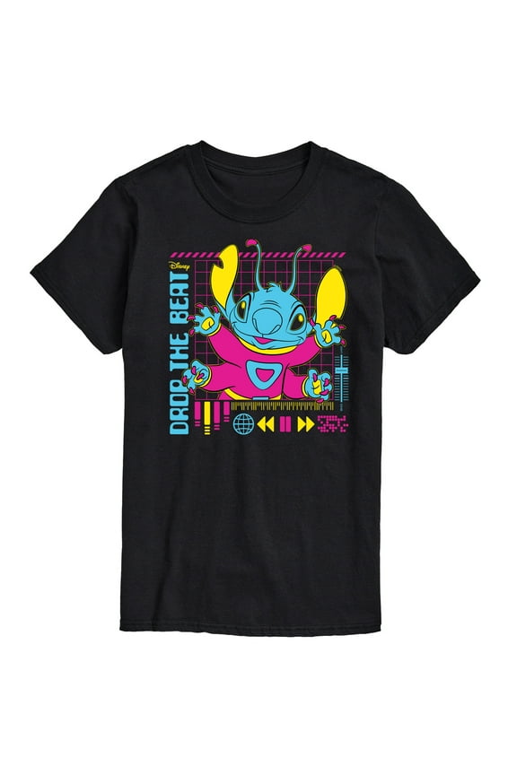 - Lilo & Stitch - Drop The Beat - Men's Short Sleeve Graphic T-Shirt