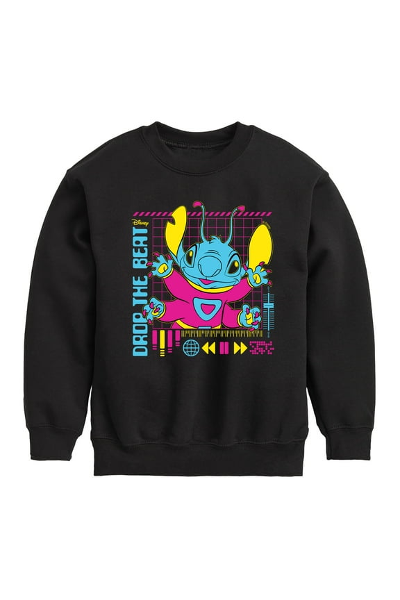 - Lilo & Stitch - Drop The Beat - Toddler & Youth Crewneck Fleece Sweatshirt