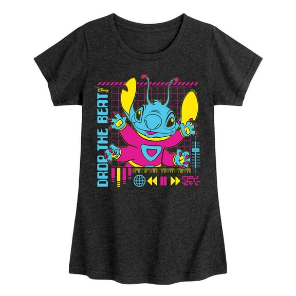 Disney - Lilo & Stitch - Drop The Beat - Toddler & Youth Girls Short Sleeve Graphic T-Shirt