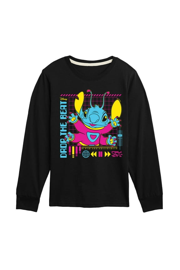 - Lilo & Stitch - Drop The Beat - Toddler & Youth Long Sleeve Graphic T-Shirt