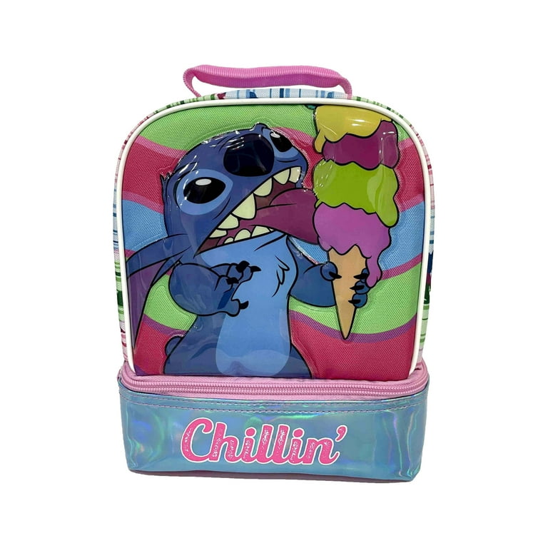 Disney Lilo & Stitch Dual Compartment Drop Bottom Lunch Bag