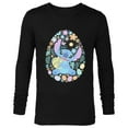 thumbnail image 1 of Disney Lilo & Stitch Easter Egg Flowers Spring Pastel Colors - Long Sleeve T-Shirt for Men - Customized-Black, 1 of 5