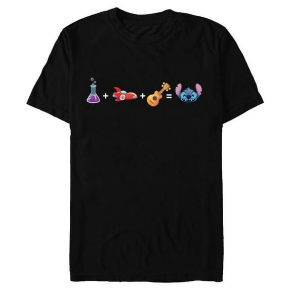 Disney Lilo & Stitch Emoji Code Formula - Short Sleeve Blended T-Shirt for Adults - Customized-Black