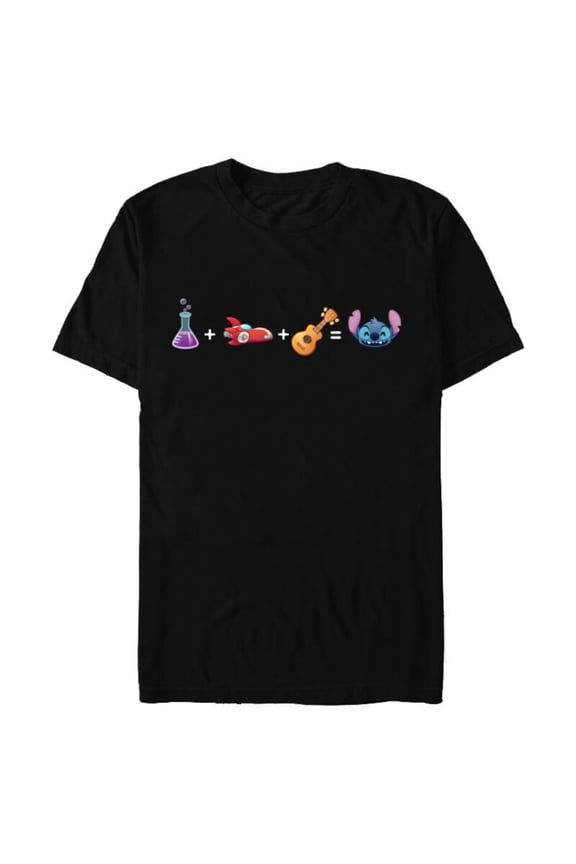 Lilo & Stitch Emoji Code Formula - Short Sleeve Blended T-Shirt for Adults - Customized-Black