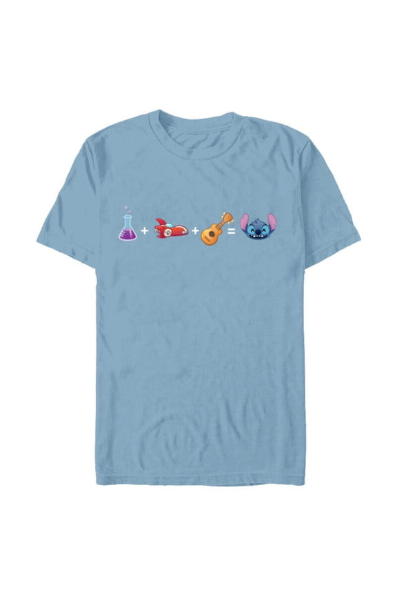 Lilo & Stitch Emoji Code Formula - Short Sleeve Blended T-Shirt for Adults - Customized-Ocean Blue