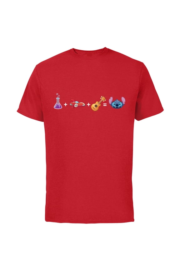 Lilo & Stitch Emoji Code Formula - Short Sleeve Cotton T-Shirt for Adults - Customized-Red