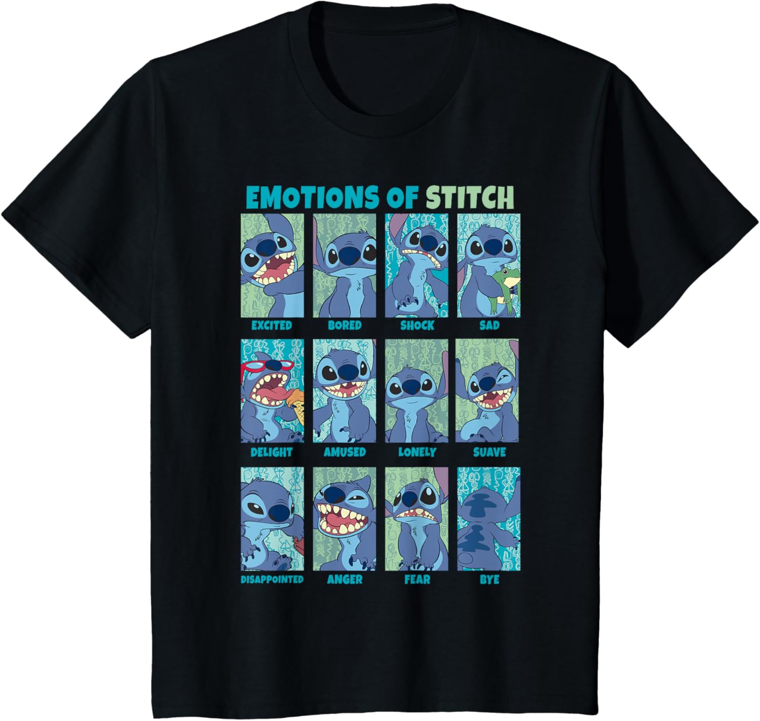Disney Lilo & Stitch Emotions Of Stitch Box Up Panels TShirt