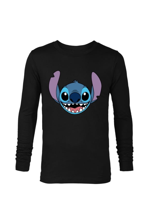 Lilo & Stitch Experiment 626 Smiling Big Face Costume - Long Sleeve T-Shirt for Men - Customized-Black
