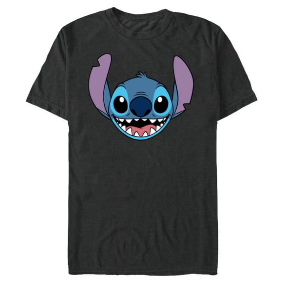 Disney Lilo & Stitch Experiment 626 Smiling Big Face Costume - Short Sleeve Blended T-Shirt for Adults - Customized-Dark Heather