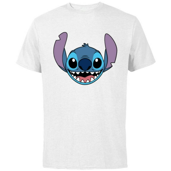 Disney Lilo & Stitch Experiment 626 Smiling Big Face Costume - Short Sleeve Cotton T-Shirt for Adults - Customized-White
