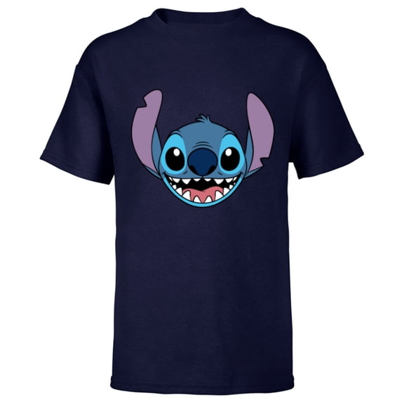 Disney Lilo & Stitch Experiment 626 Smiling Big Face Costume - Short Sleeve T-Shirt for Kids - Customized-Navy