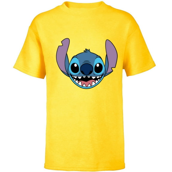 Disney Lilo & Stitch Experiment 626 Smiling Big Face Costume - Short Sleeve T-Shirt for Kids - Customized-Yellow