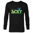 thumbnail image 1 of Disney Lilo & Stitch Feeling Lucky St Patrick’s Day - Long Sleeve T-Shirt for Men - Customized-Black, 1 of 5