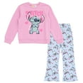 thumbnail image 1 of Disney Lilo & Stitch Fleece Pullover Sweatshirt and Ribbed Flare Leggings Outfit Set Toddler to Big Kid, 1 of 1