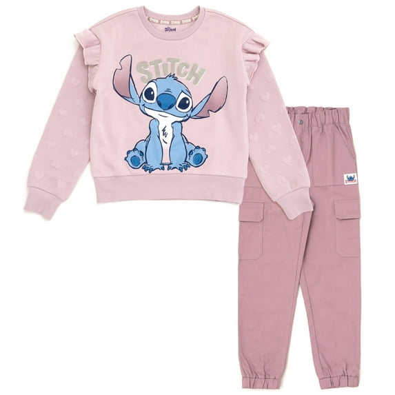 Disney Lilo & Stitch Fleece Sweatshirt and Twill Jogger Pants Outfit Set Toddler to Big Kid
