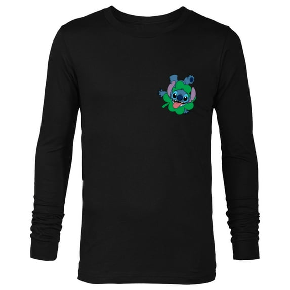 Disney Lilo & Stitch Four-Leaf Clover St Patrick’s Day - Long Sleeve T-Shirt for Men - Customized-Black