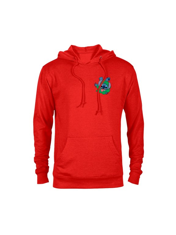 Lilo & Stitch Four-Leaf Clover St Patrick’s Day - Pullover Hoodie for Adults - Customized-Red